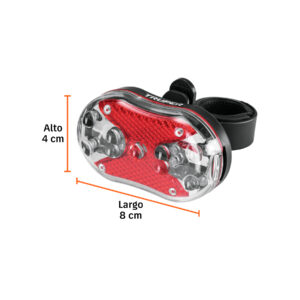 Linterna trasera para bicicleta 9 LEDs con 2 pilas AAA - Imagen 3