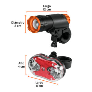 Alternative view of Juego de linterna delantera y trasera para bicicleta, TRUPER