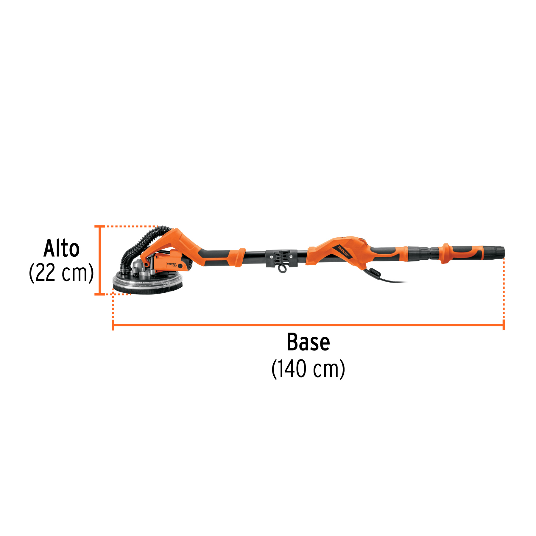 Lijadora de pared y techo 9' 750W, profesional, TRUPER PRO - Imagen 4