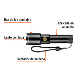 Linterna LED recargable, de aluminio, 1,200 lm, TRUPER - Imagen 2