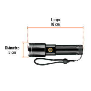 Linterna LED recargable, de aluminio, 1,200 lm, TRUPER - Imagen 3