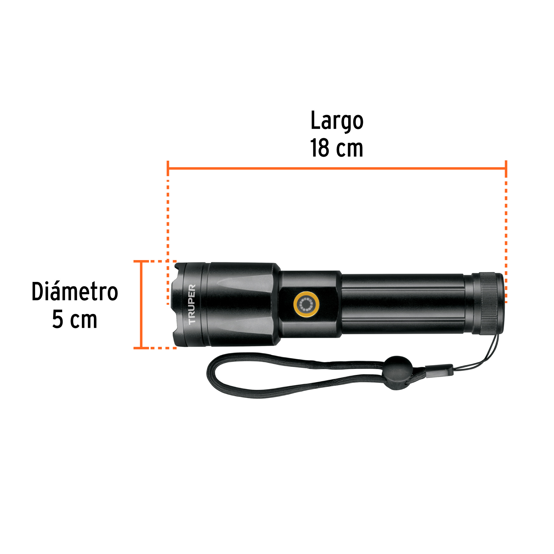 Linterna LED recargable, de aluminio, 1,200 lm, TRUPER - Imagen 3
