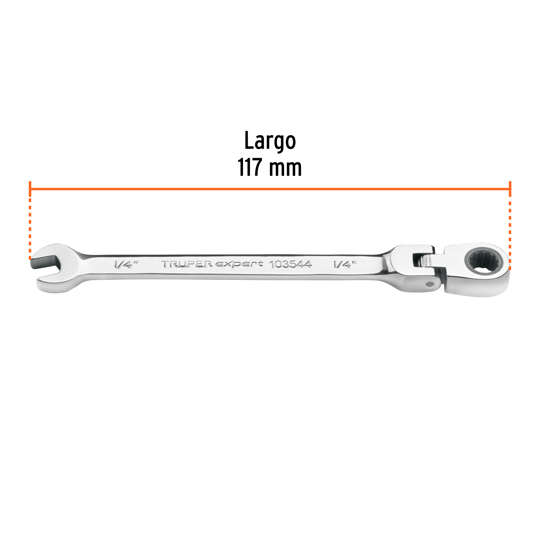 Llave combinada con matraca 1/4' flexible, EXPERT - Imagen 3