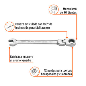 Alternative view of Llave combinada con matraca 10 mm flexible, EXPERT