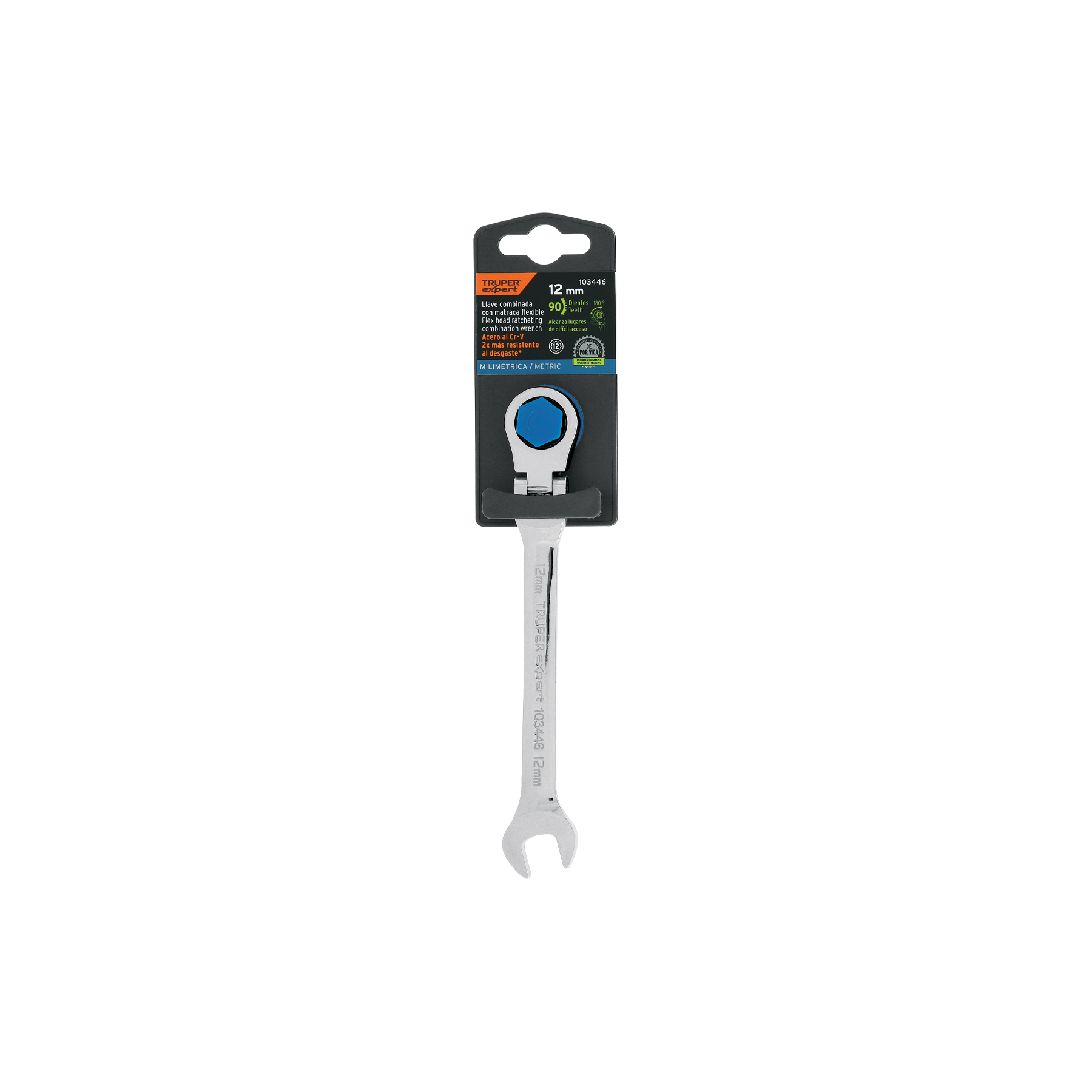 Llave combinada con matraca 12 mm flexible, EXPERT - Imagen 4