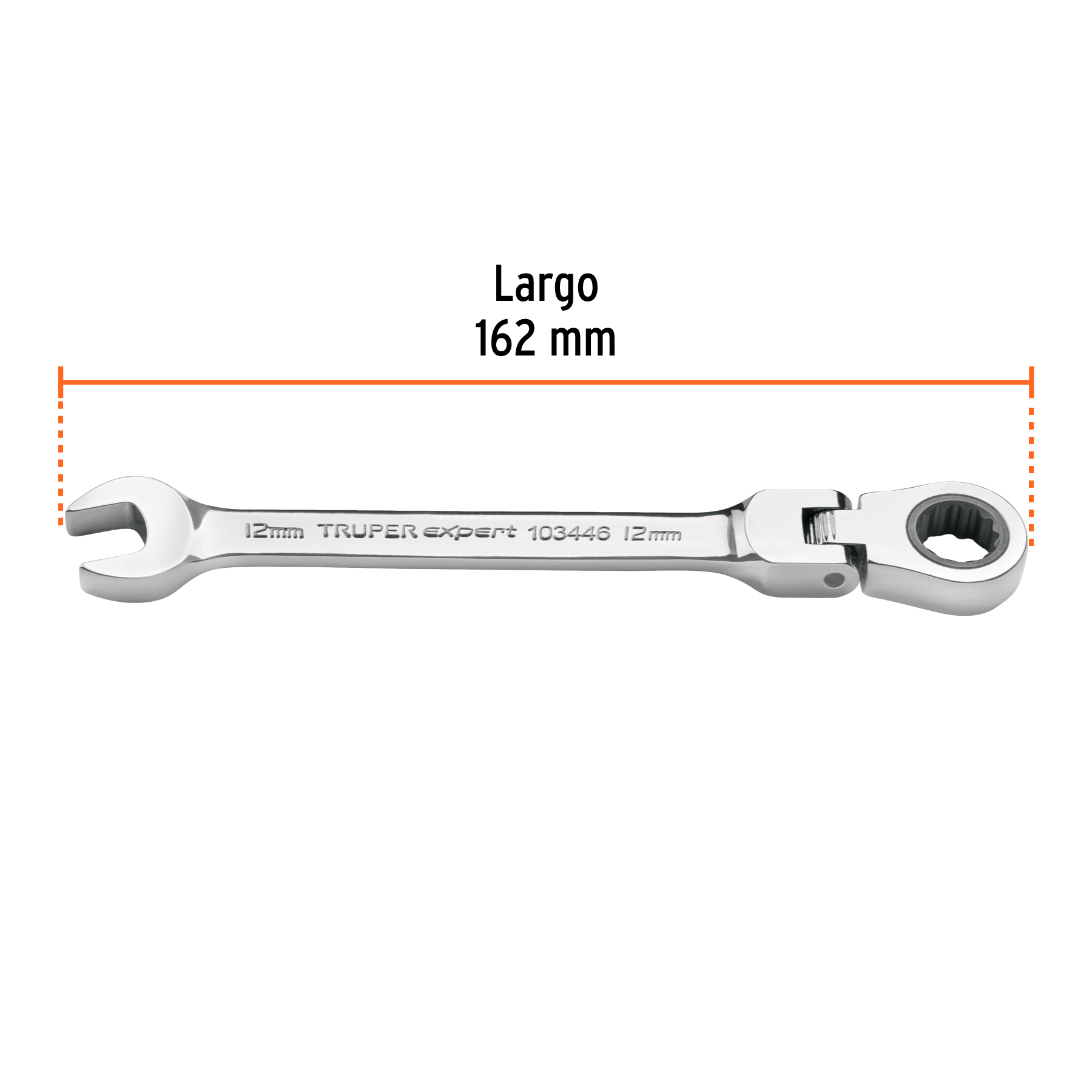 Llave combinada con matraca 12 mm flexible, EXPERT - Imagen 3