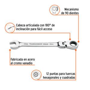 Alternative view of Llave combinada con matraca 14 mm flexible, EXPERT