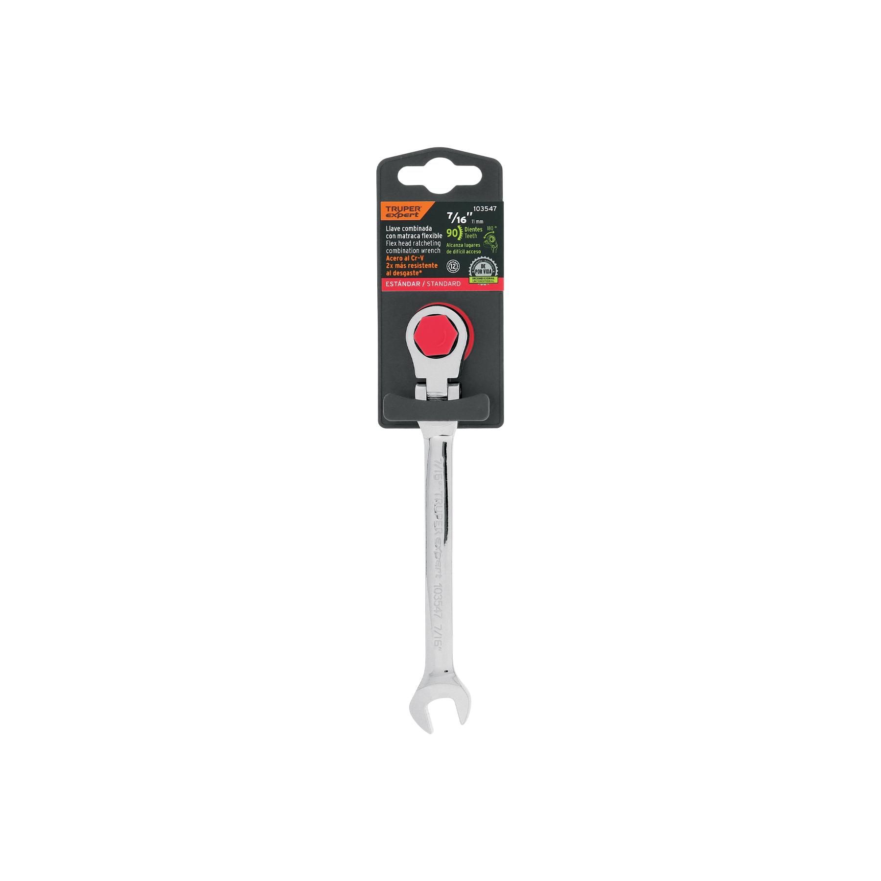 Llave combinada con matraca 7/16' flexible, EXPERT - Imagen 4