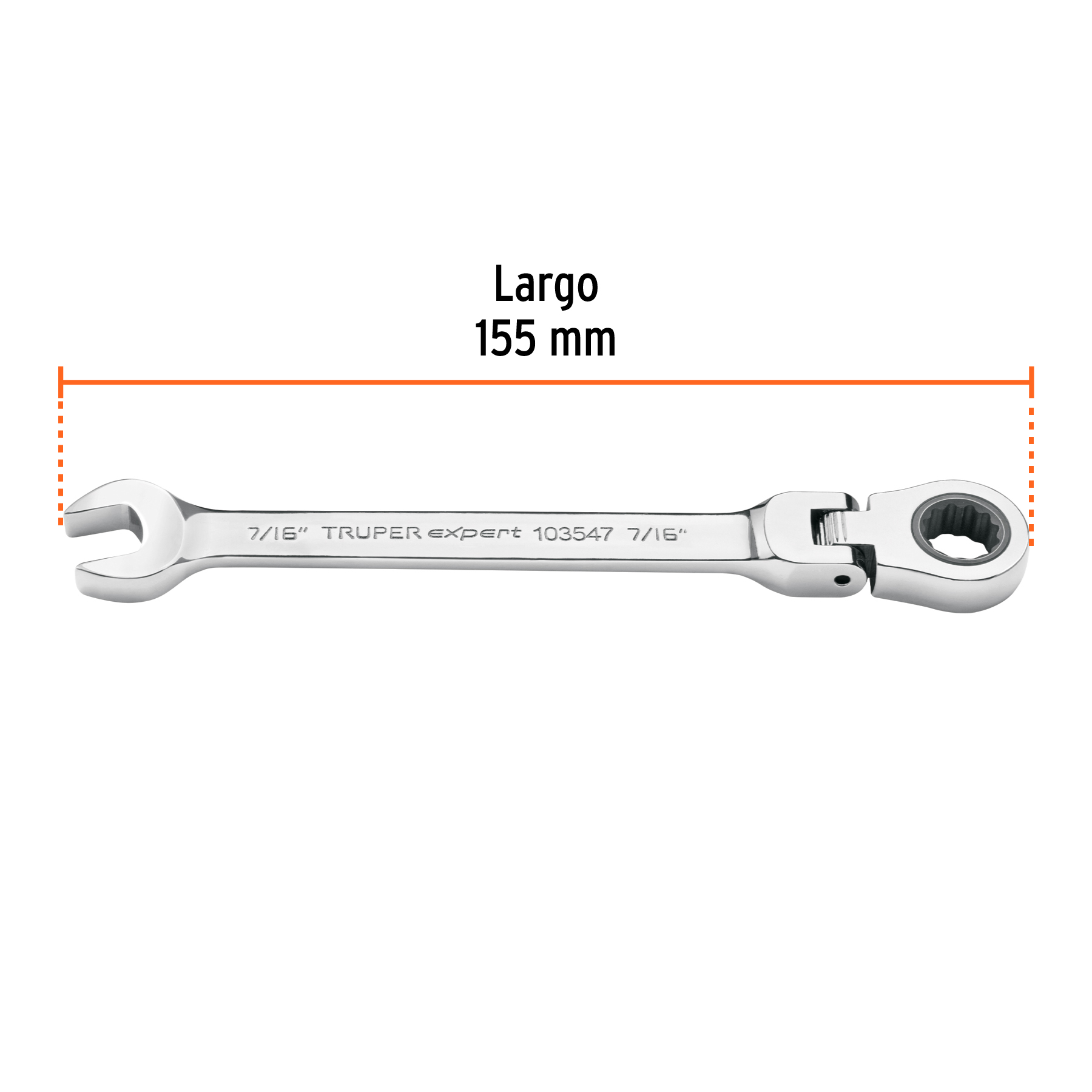 Llave combinada con matraca 7/16' flexible, EXPERT - Imagen 3