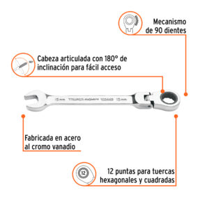 Alternative view of Llave combinada con matraca 15 mm flexible, EXPERT