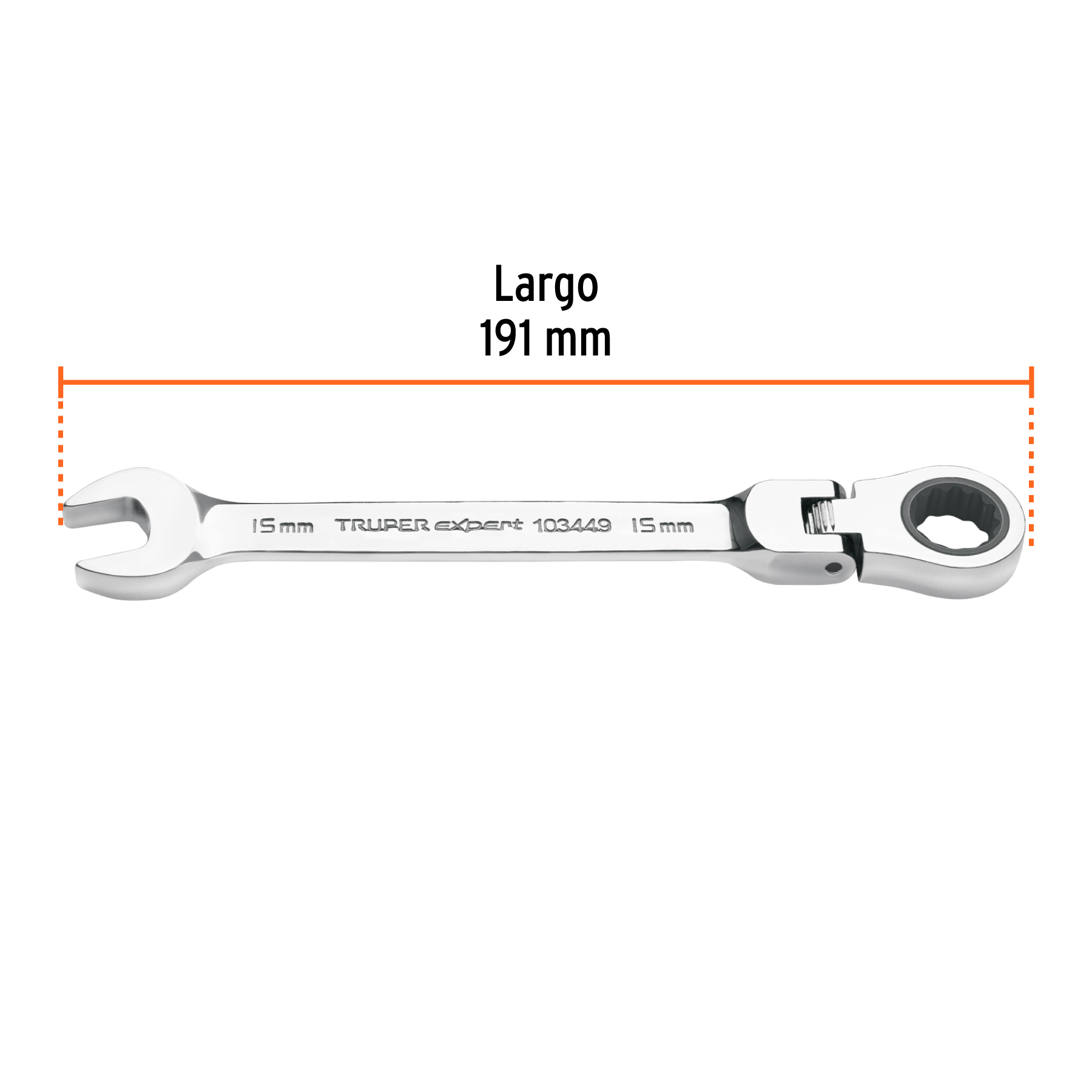 Llave combinada con matraca 15 mm flexible, EXPERT - Imagen 3