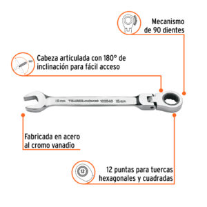 Alternative view of Llave combinada con matraca 16 mm flexible, EXPERT