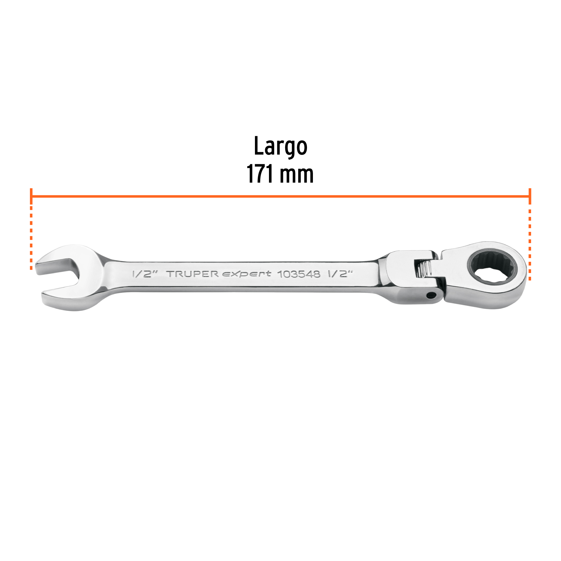 Llave combinada con matraca 1/2' flexible, EXPERT - Imagen 3