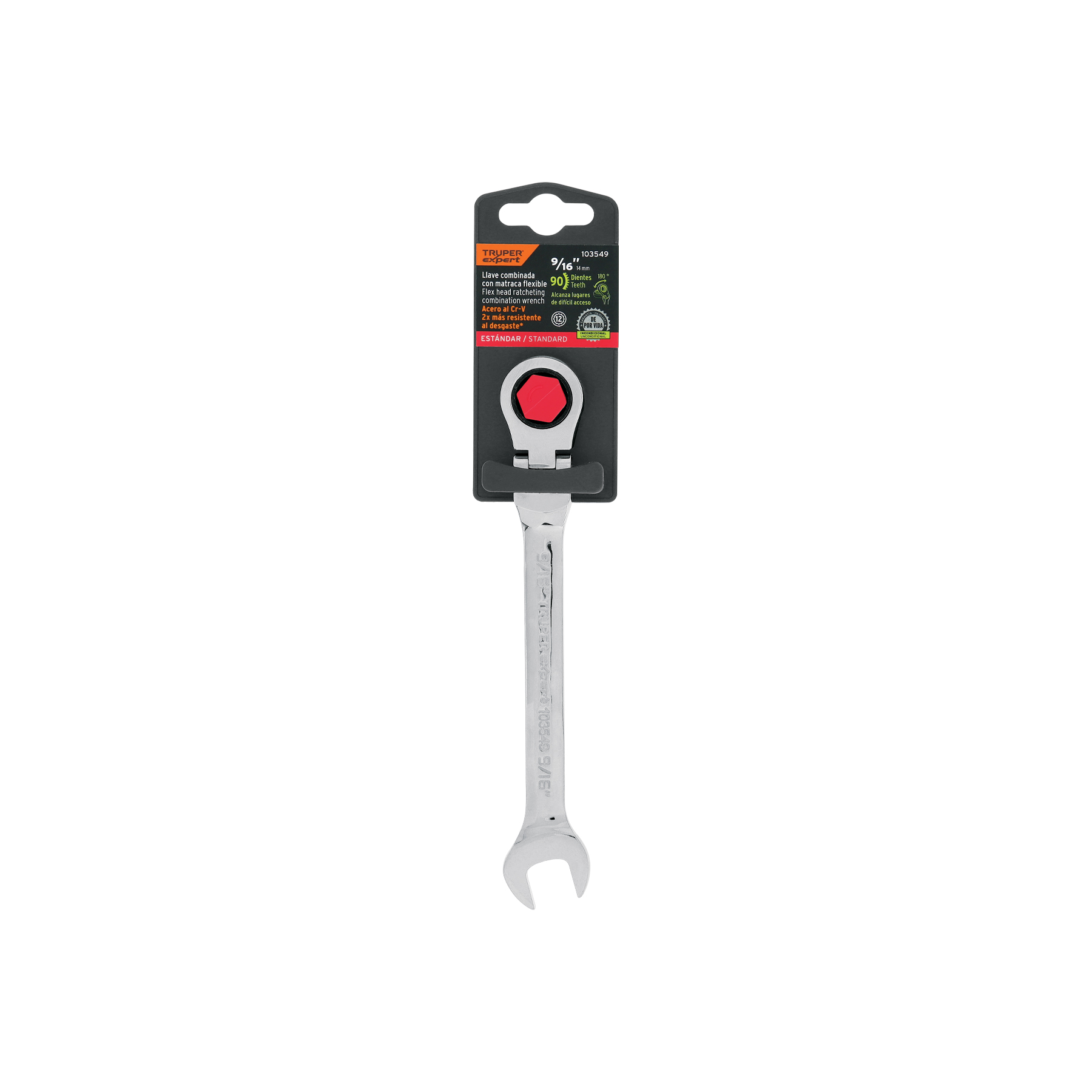Llave combinada con matraca 9/16' flexible, EXPERT - Imagen 4