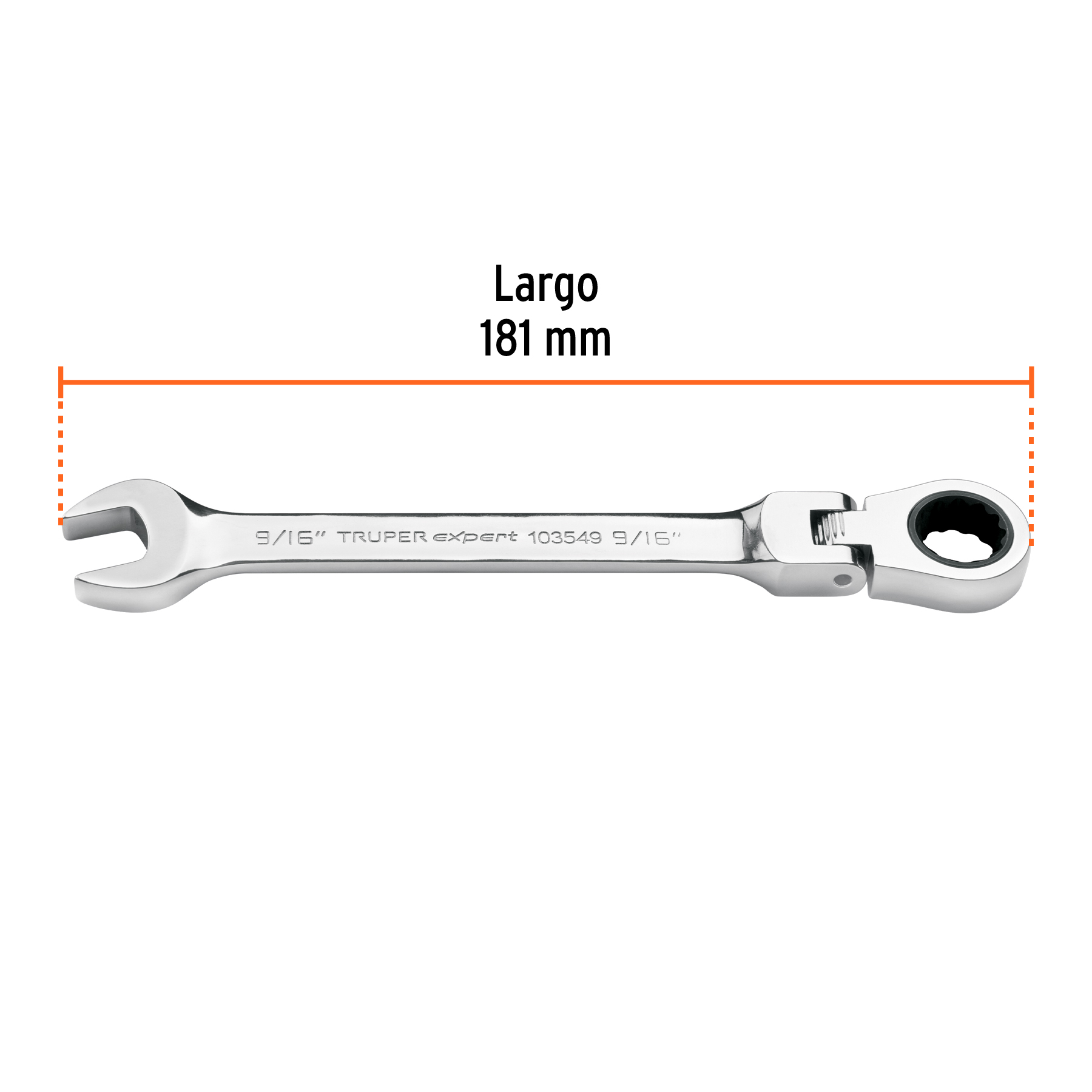 Llave combinada con matraca 9/16' flexible, EXPERT - Imagen 3