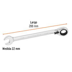 Llave combinada matraca reversible 22mmx288 mm largo, EXPERT - Imagen 3