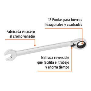 Alternative view of Llave combinada matraca reversible 24mmx330 mm largo, EXPERT