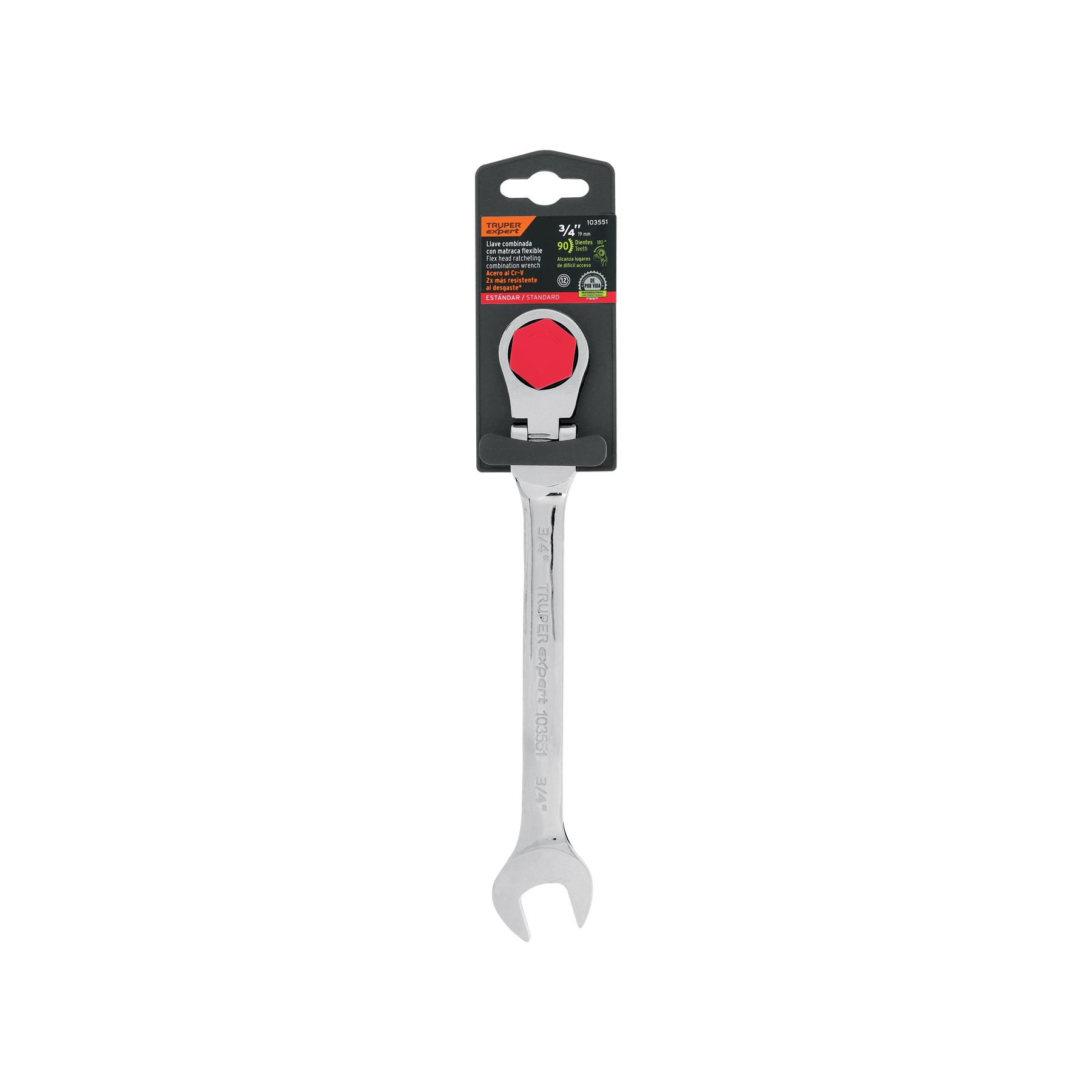 Llave combinada con matraca 3/4' flexible, EXPERT - Imagen 4