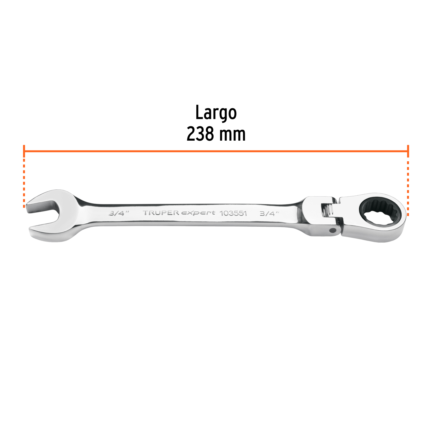Llave combinada con matraca 3/4' flexible, EXPERT - Imagen 3