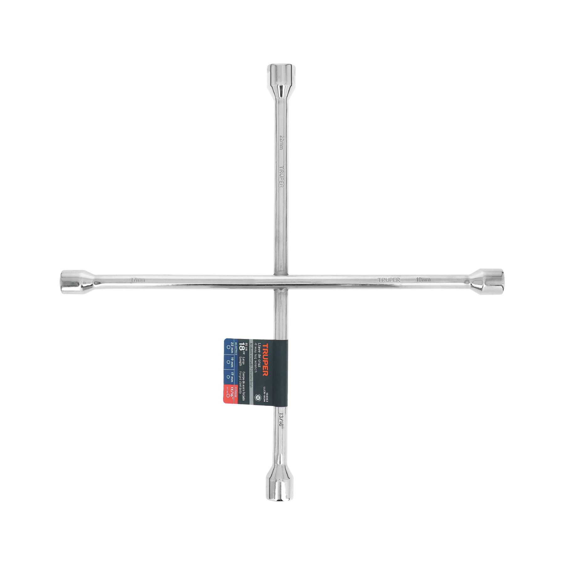 Llave de cruz 18", bocas 17, 19, 22 mm y 13/16", TRUPER - Imagen 3