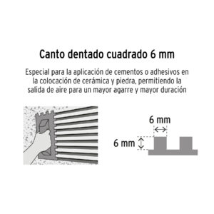 Llana 11' dentado cuadrado 1/4', 10 remaches, mango Comfort - Imagen 4