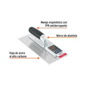 Alternative view of Llana 11' dentado triangular, 10 remaches,mango Comfort Grip