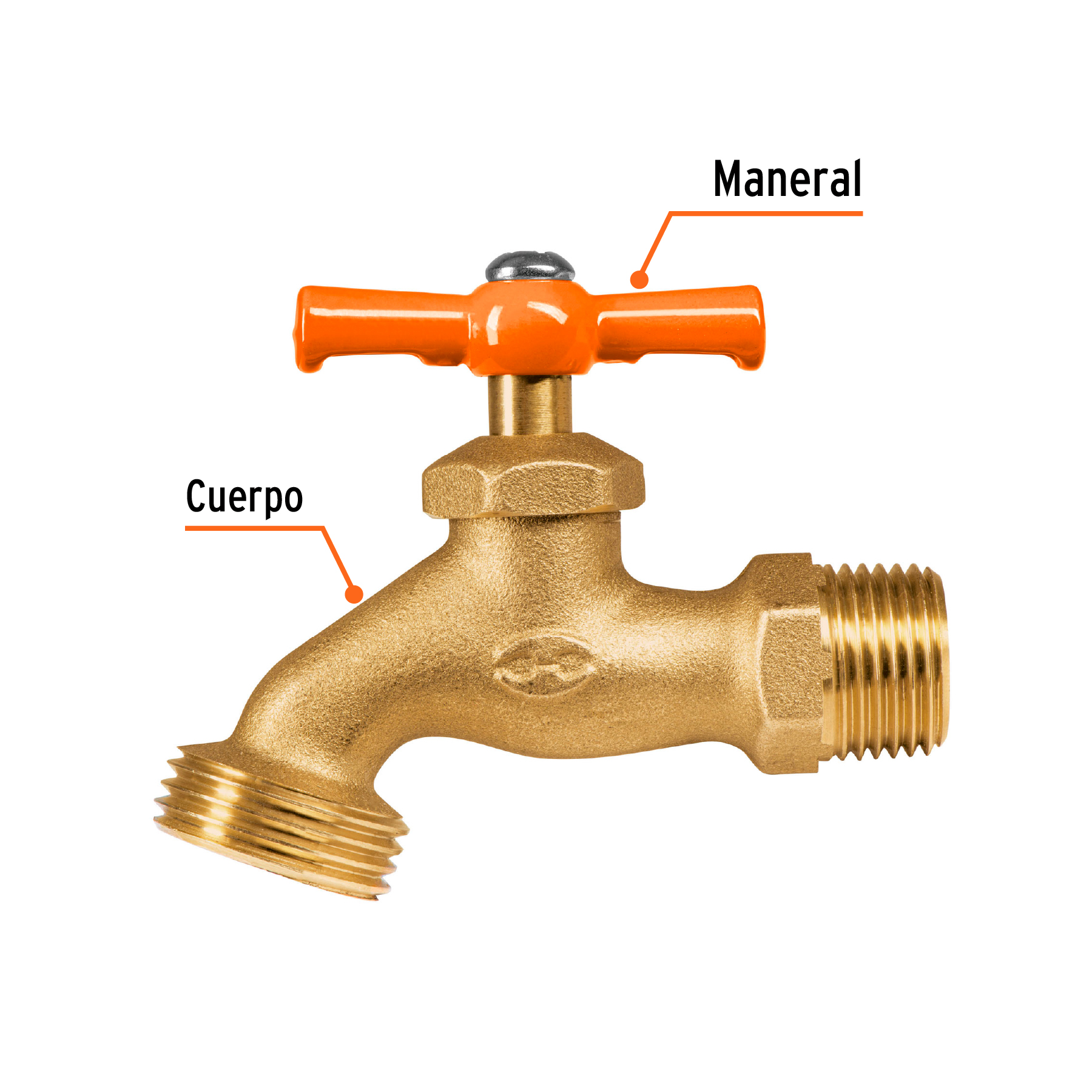 Llave p/manguera, de latón 140g, 1/2', blíster, TRUPER - Imagen 2