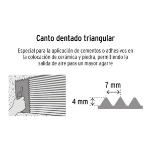 Llana 11' dentado triangular, tipo español, mango madera - Imagen 4
