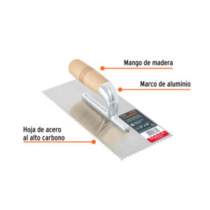 Alternative view of Llana 11' dentado triangular, 6 remaches,mango madera,TRUPER