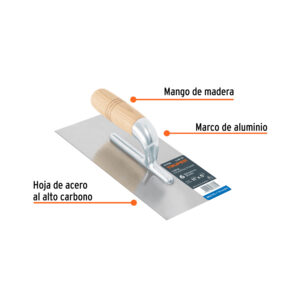 Alternative view of Llana 11' canto recto, 6 remaches, mango madera, TRUPER
