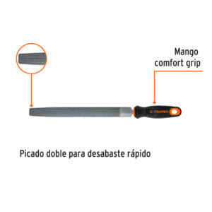 Alternative view of Lima media caña bastarda 10' con mango Comfort Grip, TRUPER
