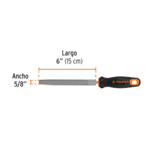 Lima media caña bastarda 6' con mango Comfort Grip, TRUPER - Imagen 3