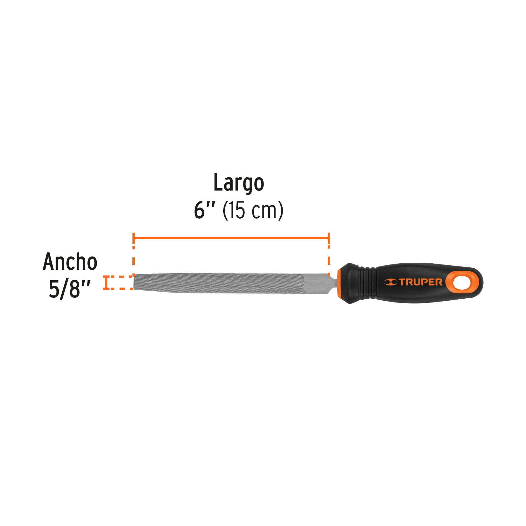 Lima media caña bastarda 6' con mango Comfort Grip, TRUPER - Imagen 3