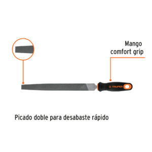 Alternative view of Lima plana bastarda 10' con mango Comfort Grip, TRUPER