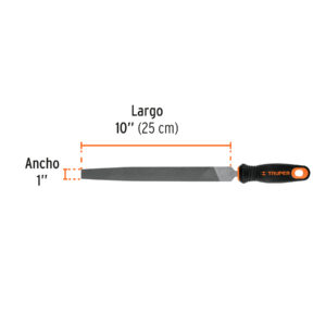 Lima plana bastarda 10' con mango Comfort Grip, TRUPER - Imagen 3