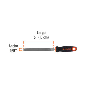 Lima plana bastarda 6' con mango Comfort Grip, TRUPER - Imagen 3
