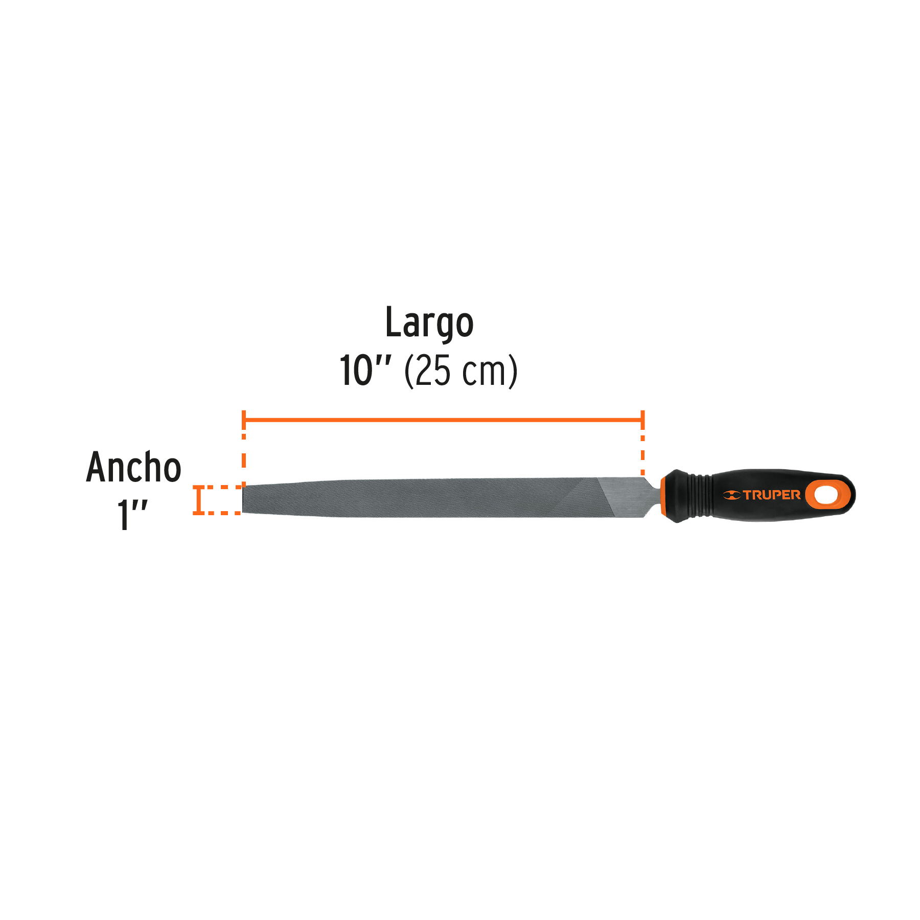 Lima plana muza 10' con mango Comfort Grip, TRUPER - Imagen 3