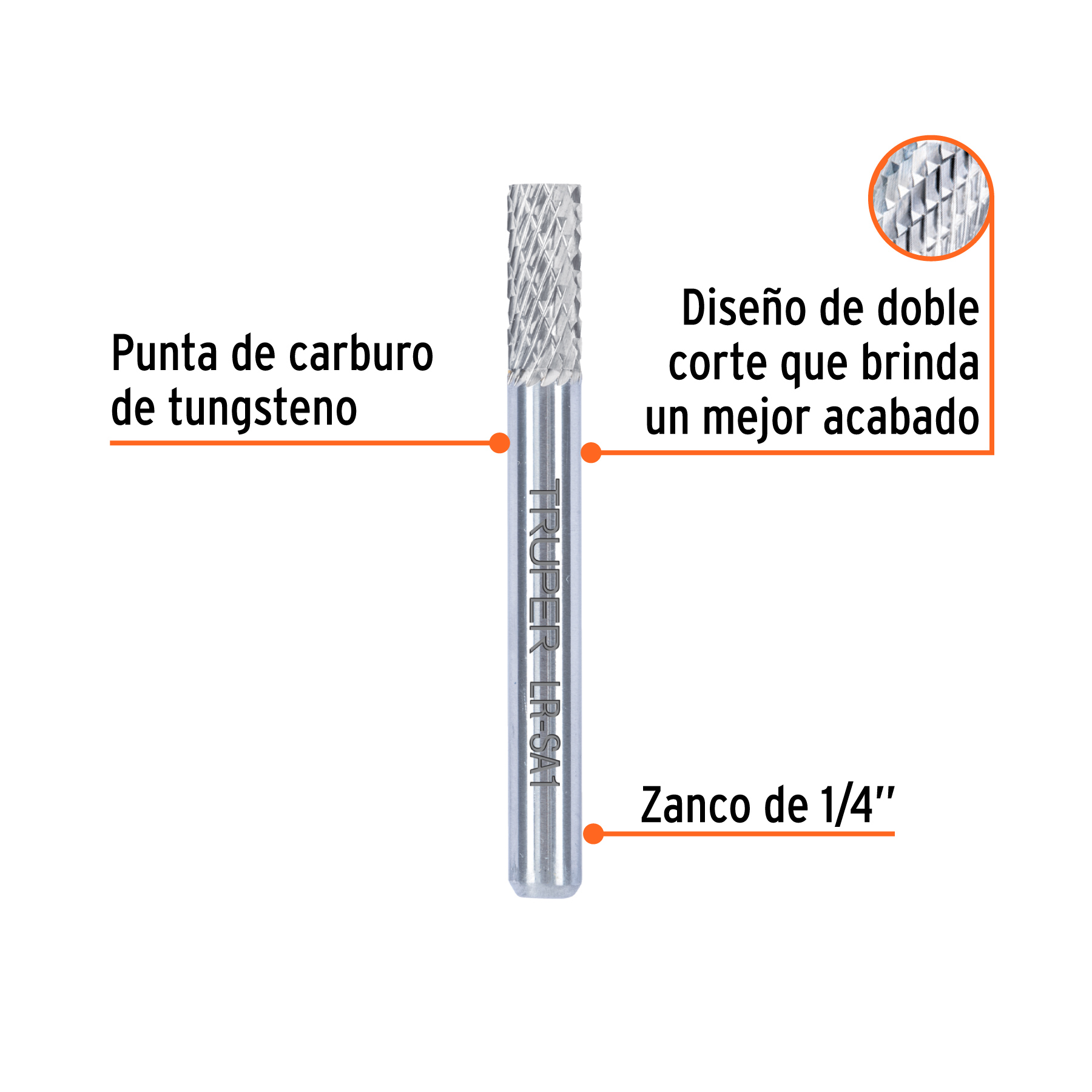 Lima rotativa punta cilindro, 10 mm, TRUPER - Imagen 2