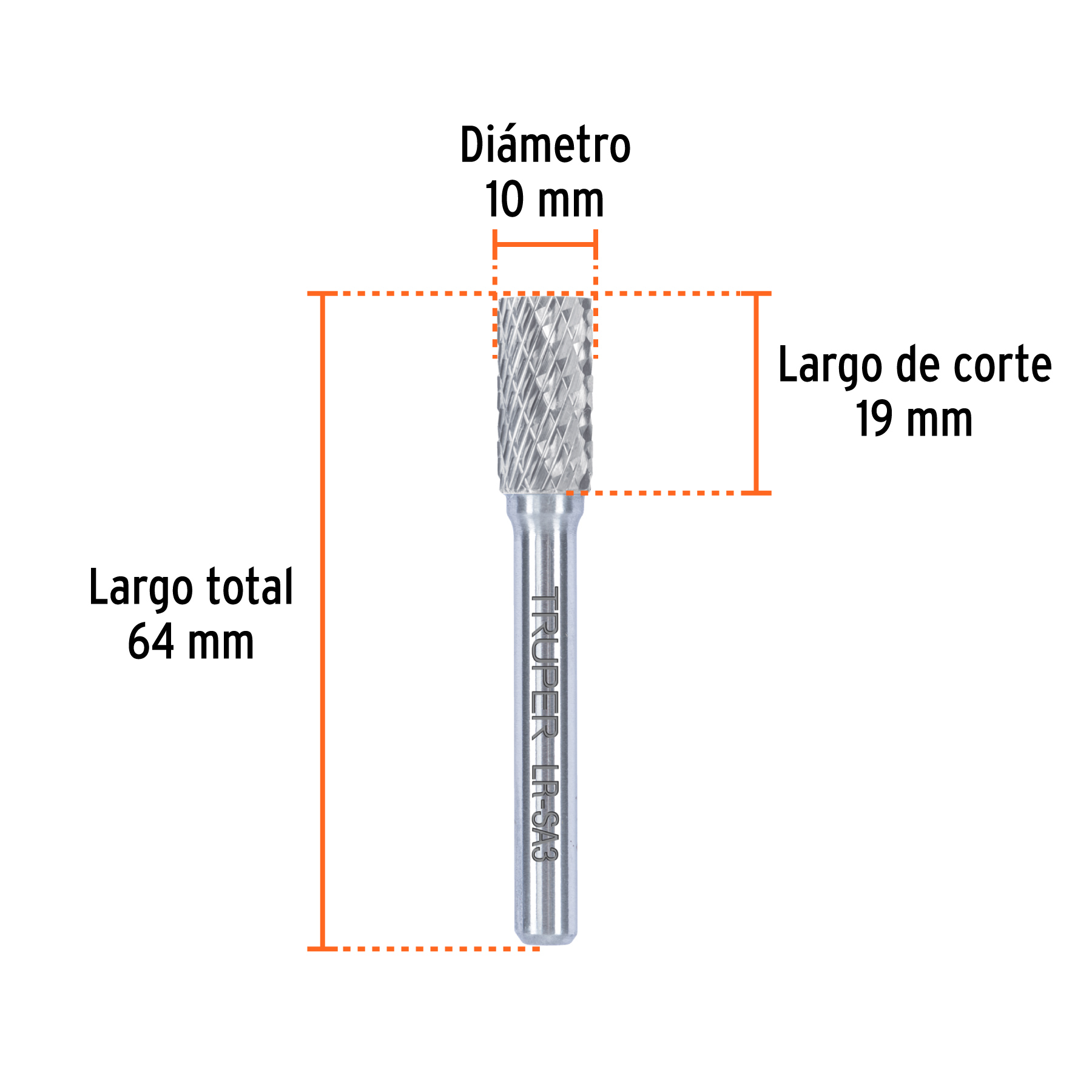 Lima rotativa punta cilindro, 6 mm, TRUPER - Imagen 3