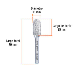 Lima rotativa punta cilindro redonda, 13 mm, TRUPER - Imagen 3