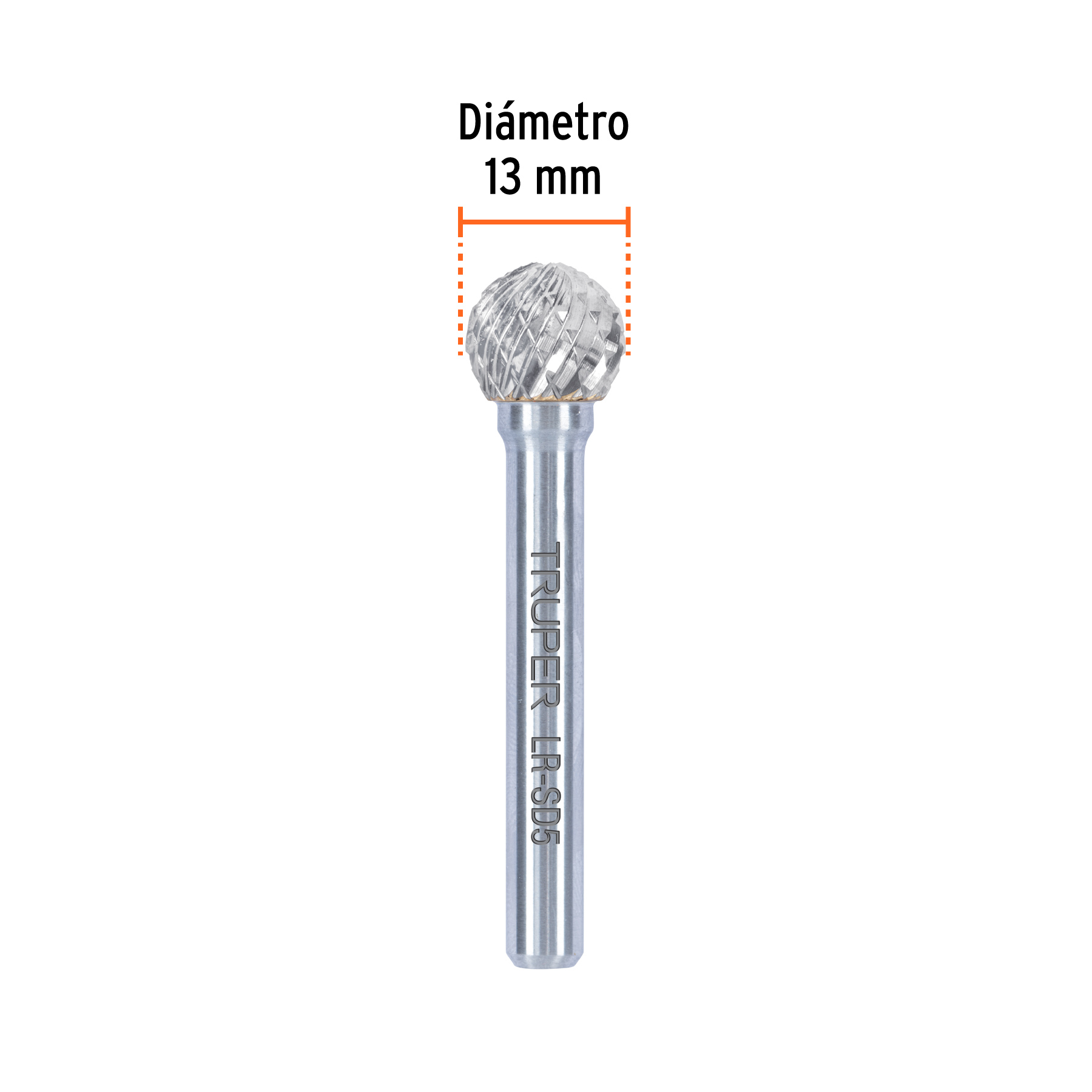 Lima rotativa punta esférica, 13 mm, TRUPER - Imagen 3