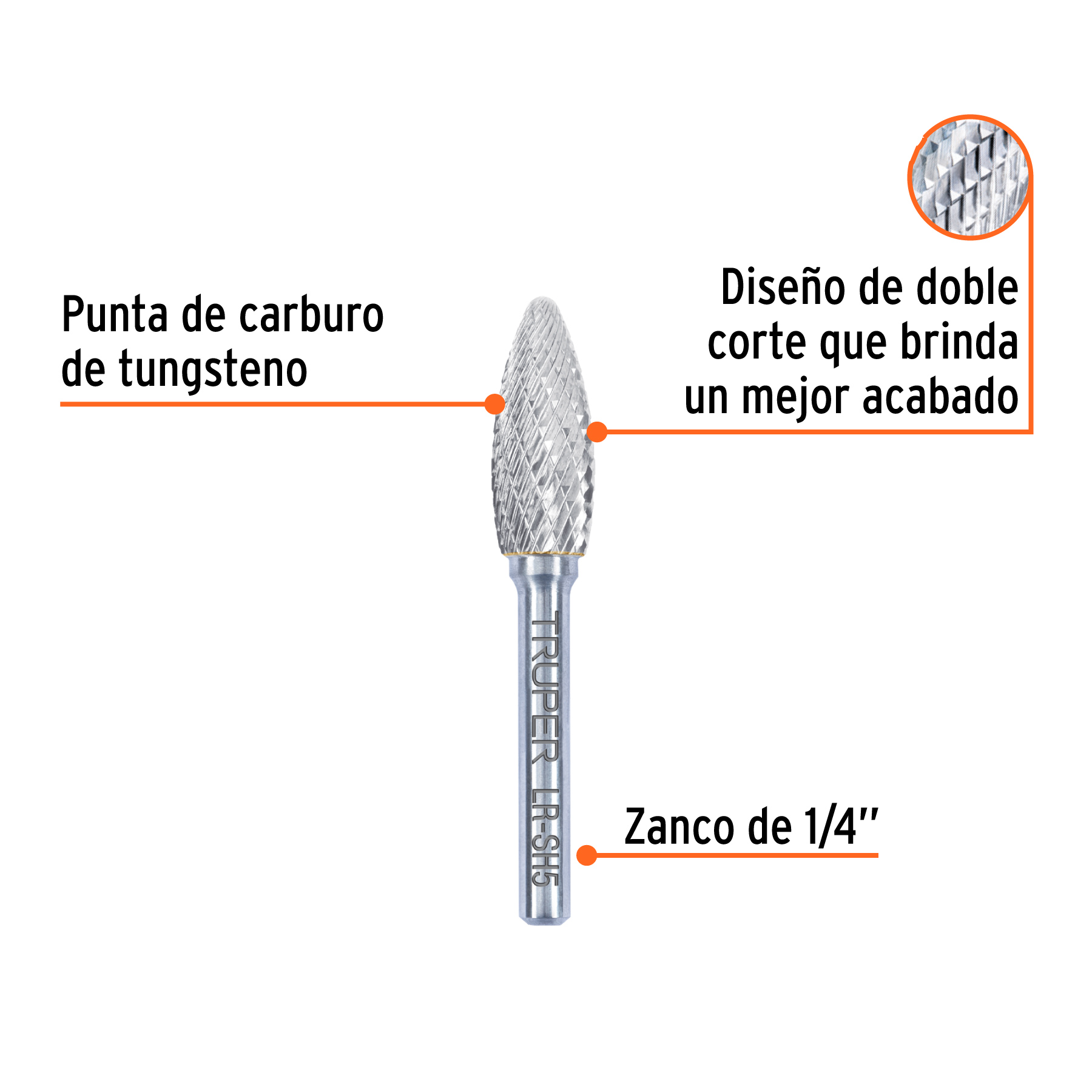 Lima rotativa punta flama, 13 mm, TRUPER - Imagen 2