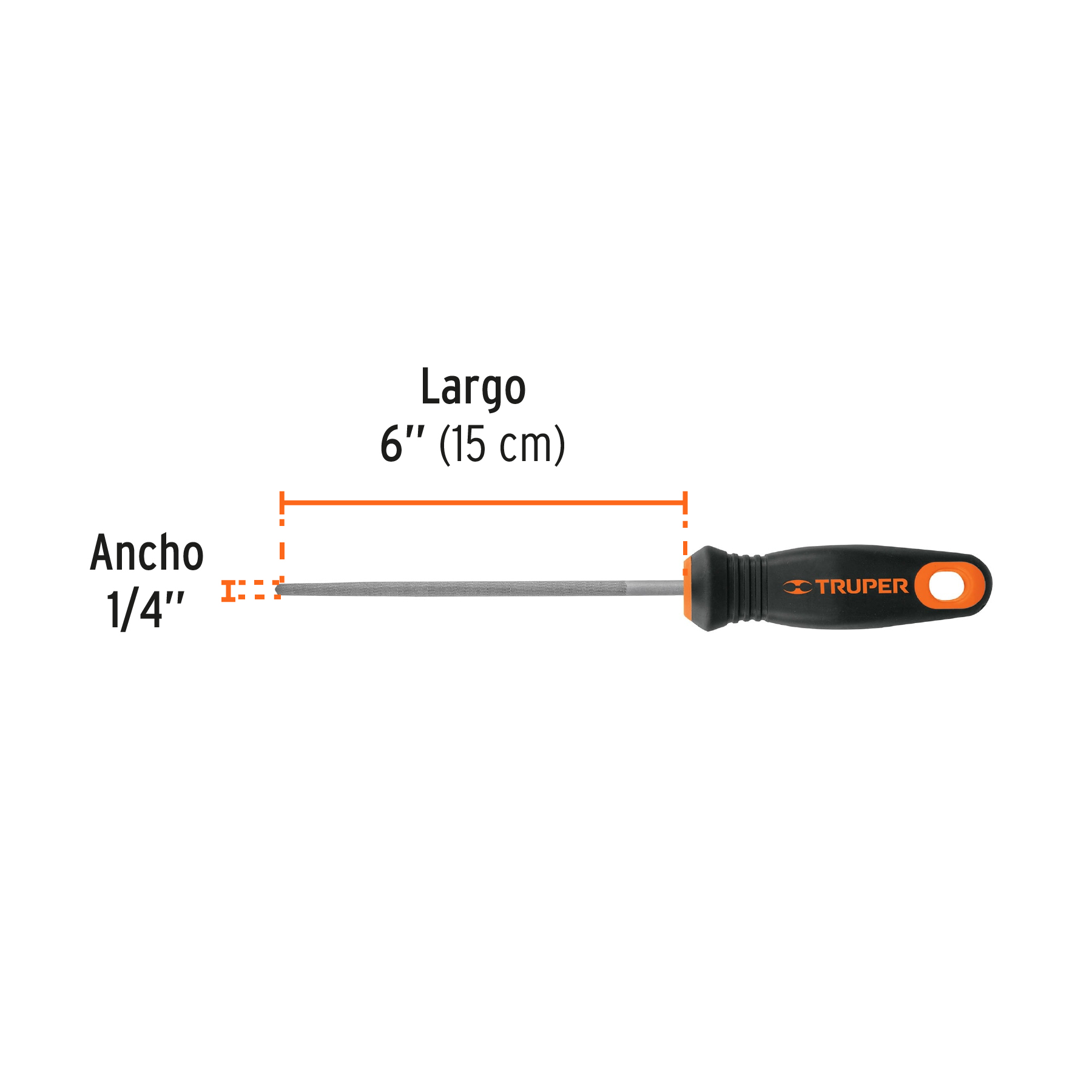 Lima redonda muza 6' con mango Comfort Grip, TRUPER - Imagen 3