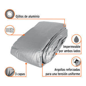 Alternative view of Lona de polietileno reforzada 12x17 m, gris, 180g/m2, TRUPER