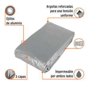 Alternative view of Lona de polietileno reforzada 6x12 m, gris, 180g/m2, TRUPER