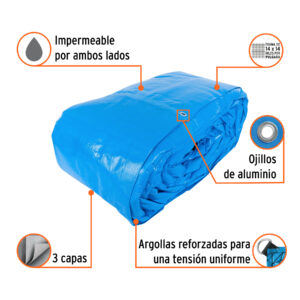 Alternative view of Lona de polietileno reforzada 9x14 m, azul, 180g/m2, TRUPER