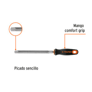 Alternative view of Lima triángulo pesado 8' 32 dpp, mango Comfort Grip, TRUPER