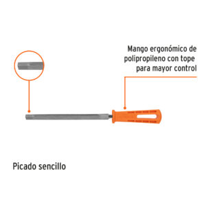Alternative view of Lima triangular 7' para machete, 36 dpp, con mango, TRUPER
