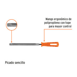Alternative view of Lima triangular 8' para machete, 36 dpp, con mango, TRUPER