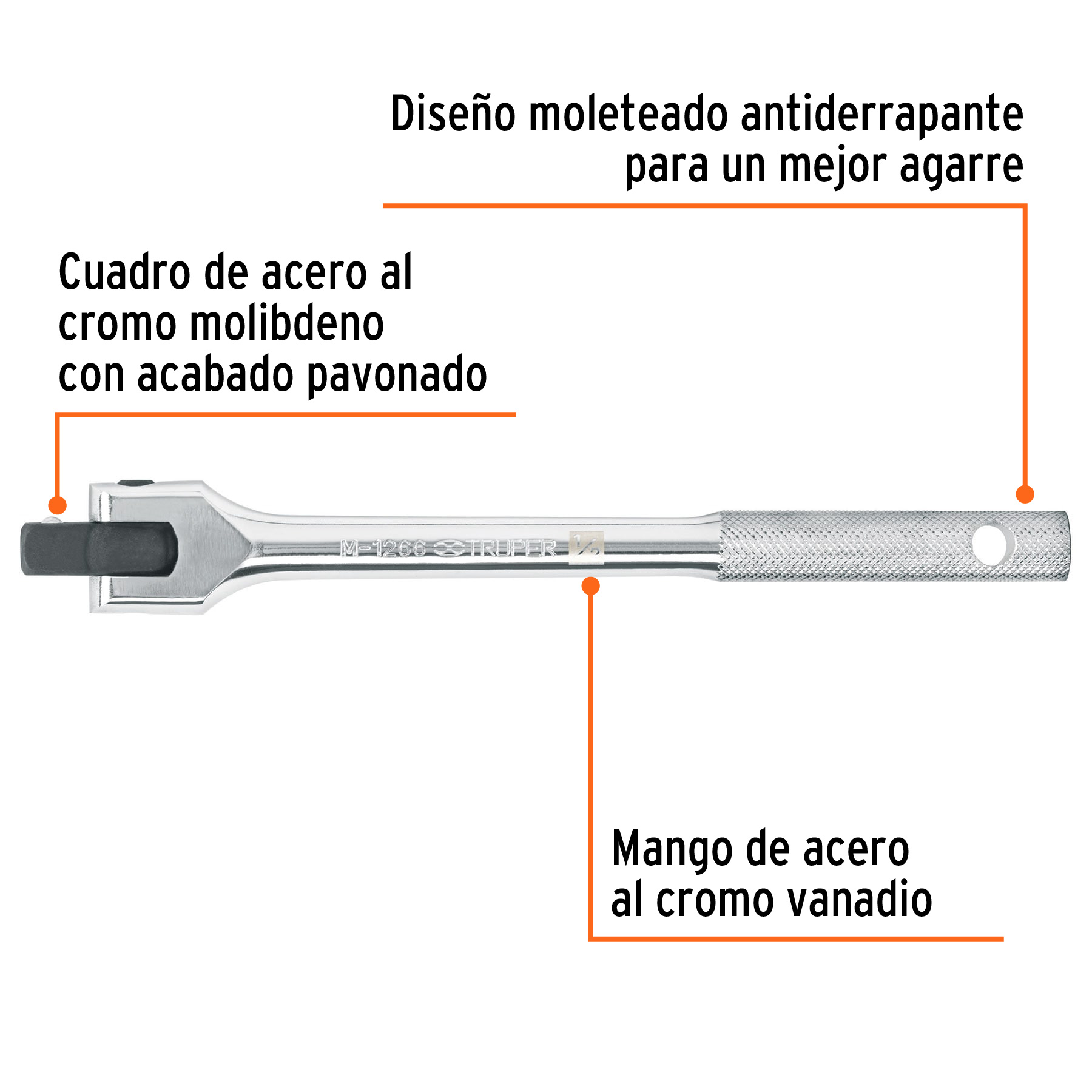 Mango articulado con cuadro de 1/2', largo 10', TRUPER - Imagen 2